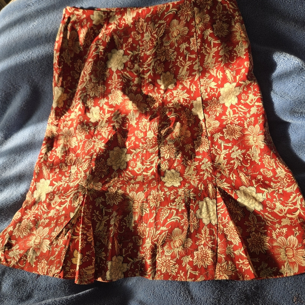 Vintage 100% Silk Flowy Skirt